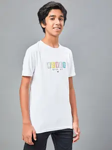 Technosport Boys Typography Printed UPF50 Sun Protection Slim Fit Sports Tshirt