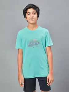 Technosport Boys Typography Printed UPF50 Sun Protection Slim Fit Sports Tshirt