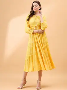 all about you Floral Printed Fit and Flare Midi Dress