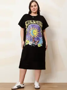 Athena Ample Plus Size Graphic Printed T-shirt Dress