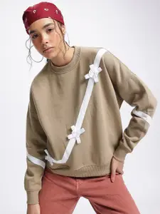 DressBerry Ribbon Trim Sweatshirt