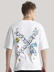 Snitch Men Typography Printed Cotton Oversized T-shirt