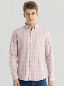Snitch Men Classic Slim Fit Opaque Checked Casual Shirt