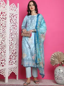 Stylee LIFESTYLE Ethnic Motifs Digital Printed Satin Unstitched Dress Material