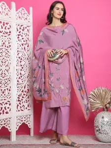 Stylee LIFESTYLE Floral Digital Printed Pure Silk Unstitched Dress Material