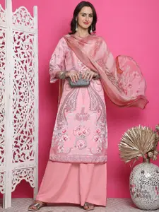 Stylee LIFESTYLE Ethnic Motifs Digital Printed Satin Unstitched Dress Material