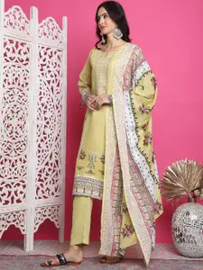 Stylee LIFESTYLE Floral Digital Printed Thread Work Unstitched Dress Material