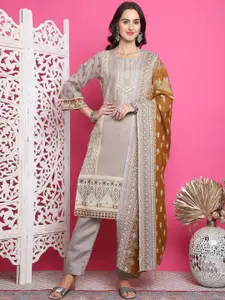 Stylee LIFESTYLE Floral Digital Printed Thread Work Unstitched Dress Material