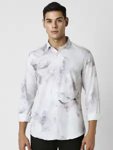 V Dot Men Slim Fit Opaque Printed Party Shirt