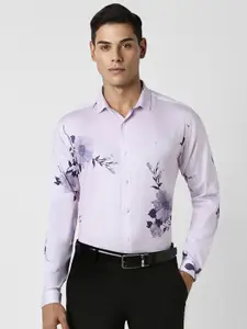 V Dot Men Slim Fit Floral Opaque Party Shirt