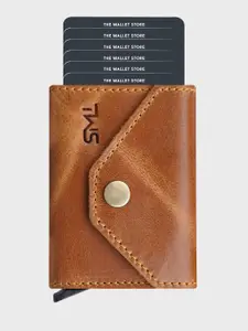 The Wallet Store Men Leather RFID Protected Three Fold Card Holder Wallet