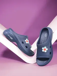 Action Women Floral Open Toe Sliders Flip-Flops