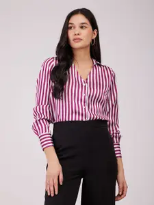 FableStreet Women Vertical Striped Casual Shirt