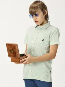Nautica Boys Classic Striped Cotton Casual Shirt