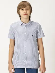 Nautica Boys Classic Opaque Checked Casual Shirt