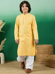 Sangria Dapper & Dazzling Boys Quirky Embroidered Chikankari Straight Kurta With Salwar