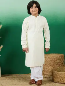 Sangria Boys Embroidered Regular Chikankari Kurta with Salwar
