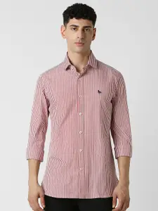 Van Heusen Sport Men Spread Collar Striped Cotton Slim Fit Casual Shirt