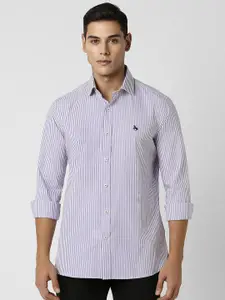 Van Heusen Sport Men Spread Collar Striped Cotton Slim Fit Casual Shirt
