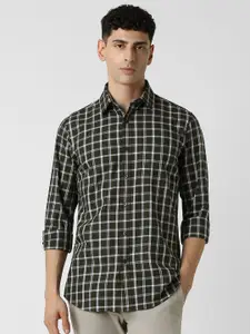 Van Heusen Sport Men Spread Collar Checked Cotton Slim Fit Casual Shirt