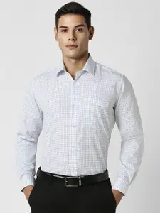 Van Heusen Men Grid Tattersall Checks Opaque Checked Formal Shirt