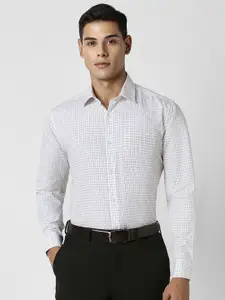 Van Heusen Men Grid Tattersall Checks Opaque Checked Formal Shirt