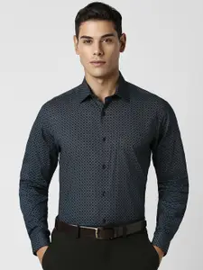 Van Heusen Men Spread Collar Micro Ditsy Printed Cotton Party Shirt