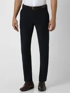 Van Heusen Men Solid Mid Rise Slim Fit Formal Trousers