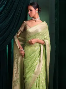 Indethnic Ethnic Motif Zari Woven Banarasi Saree
