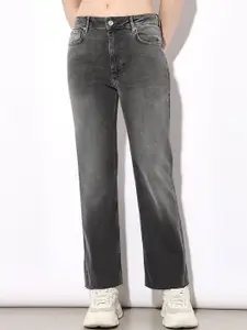 ONLY Women Flared High-Rise Low Distress Heavy Fade Jeans