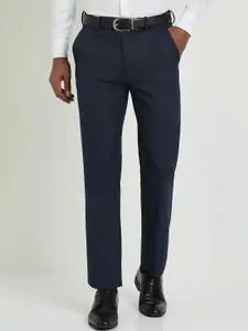 Allen Solly Sport Men Solid Mid Rise Regular Fit Formal Trousers