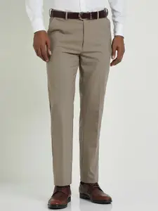 Allen Solly Sport Men Textured Regular Fit Flat-Front Formal Trousers