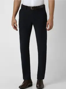 Van Heusen Men Cotton Slim Fit Mid-Rise Flat-Front Formal Trousers