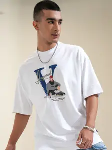HIGHLANDER Men Graphic Printed Graphic Print Others Round Neck Cotton Oversized T-Shirt