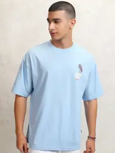 HIGHLANDER Men Graphic Printed Graphic Print Others Round Neck Cotton Oversized T-Shirt