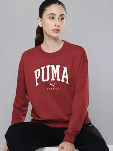 Puma SQUAD Brand Logo Printed Relaxed Fit Sweatshirt
