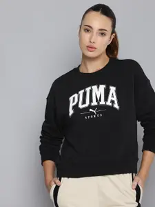 Puma SQUAD Brand Logo Printed Relaxed Fit  Sweatshirt