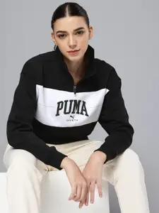 Puma Squad Brand logo Printed Mock Collar Sweatshirt