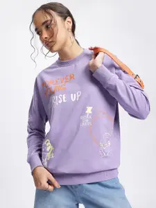 DressBerry Typography Printed Drop Breathable Sweatshirt