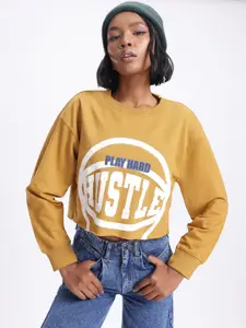 DressBerry Graphic Printed Crop Sweatshirt