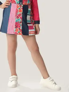 One Friday Girls Print & Patterned Denim Skort