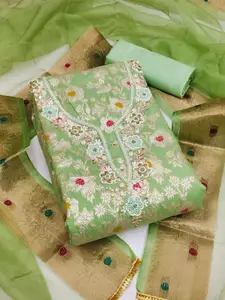 KALINI Floral Woven Designed Unstitched Dress Material