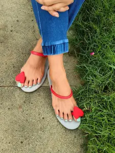 POSTCARD Women One Toe Flats