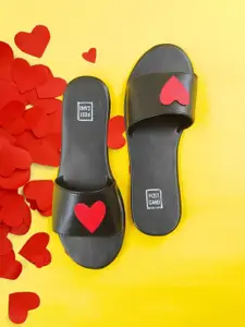 POSTCARD Women Printed Open Toe Flats with Bows