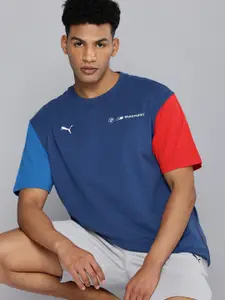 PUMA Motorsport BMW M Logo Printed Drop-Shoulder Sleeves Relaxed Fit Pure Cotton T-shirt