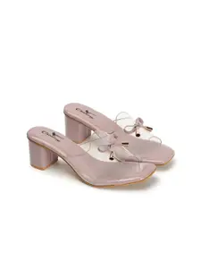 CHINRAAG Party Block Peep Toes with Bows