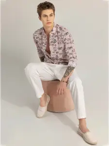 Snitch Men Smart Slim Fit Opaque Printed Casual Shirt