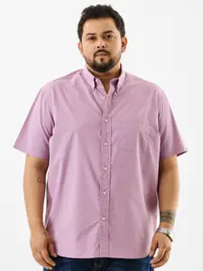 Snitch Men Plus Size Smart Slim Fit Opaque Casual Shirt