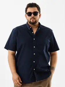 Snitch Men Plus Size Smart Slim Fit Opaque Casual Shirt