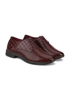 BERSACHE Men Printed Leather Oxfords